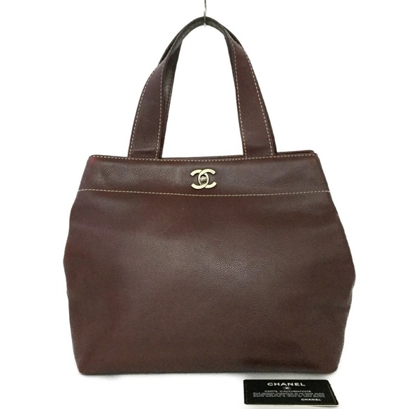 CHANEL - Calfskin Tote Brown Hand Bag R1.327 - Picture 1 of 11